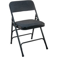Flash Furniture DPI903F-BLKBLK-2 2-Pack Advantage Black Padded Metal Folding Chair - Black 1-in Fabric Seat